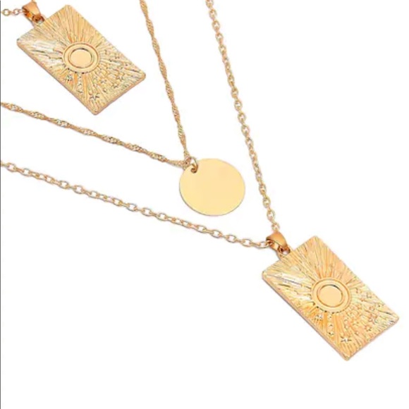 SALE Sunrise Layered Pendant Necklace - Picture 4 of 5